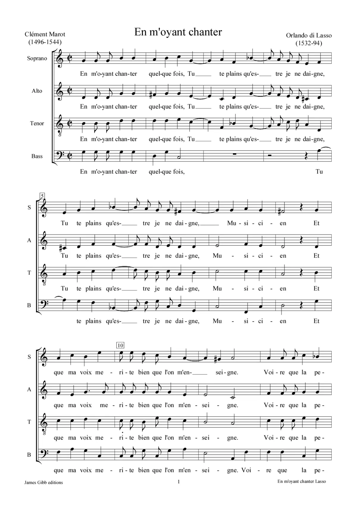 En m'oyant chanter - Page 1