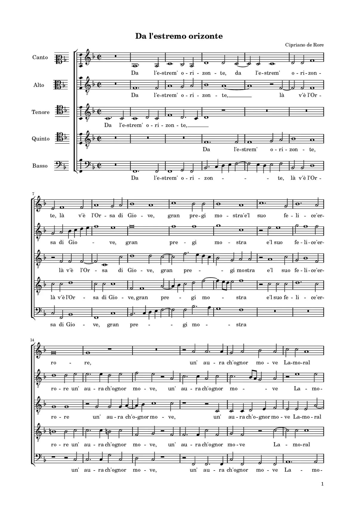 Da l'estrem' orizzonte - Page 1