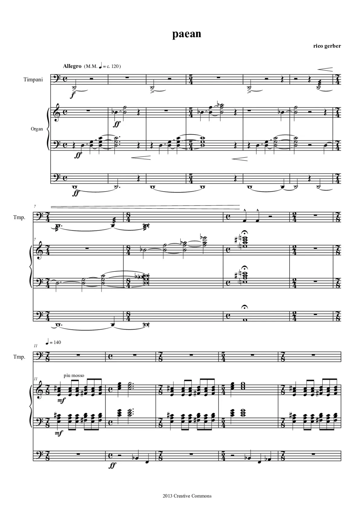 3 Pieces for Organ - Page 1