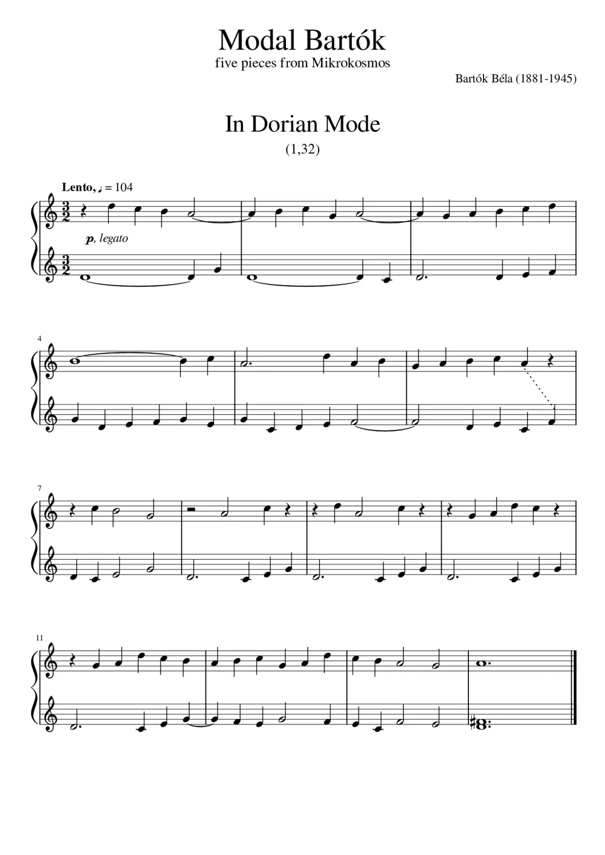 Mikrokosmos Sz.107 - Page 1