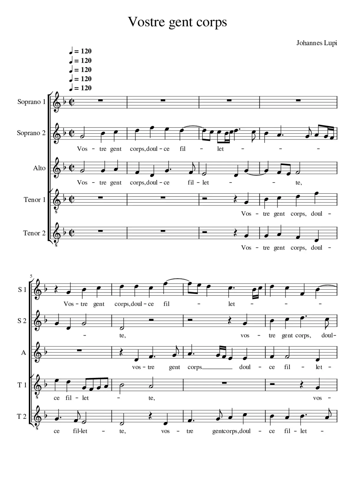 Vostre gent corps - Page 1