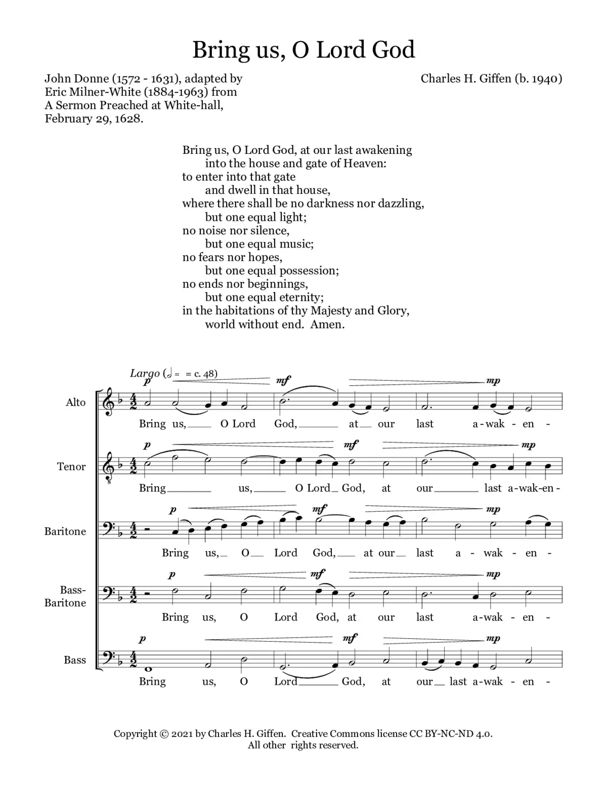 Bring us, O Lord God - Page 1