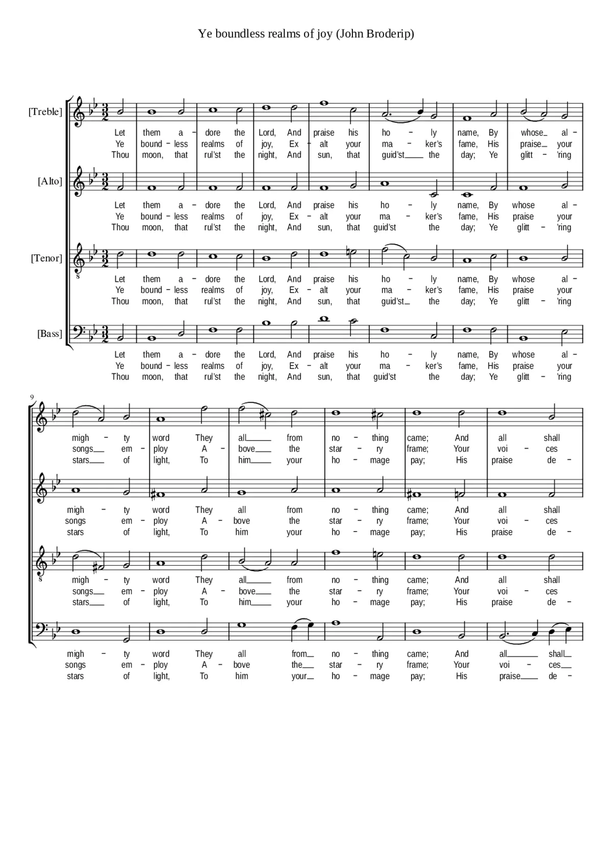 Ye boundless realms of joy - Page 1