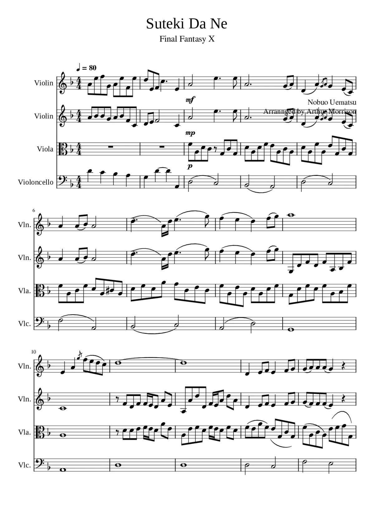 Final Fantasy X - Suteki Da Ne (Isn't it Beautiful) - Page 1