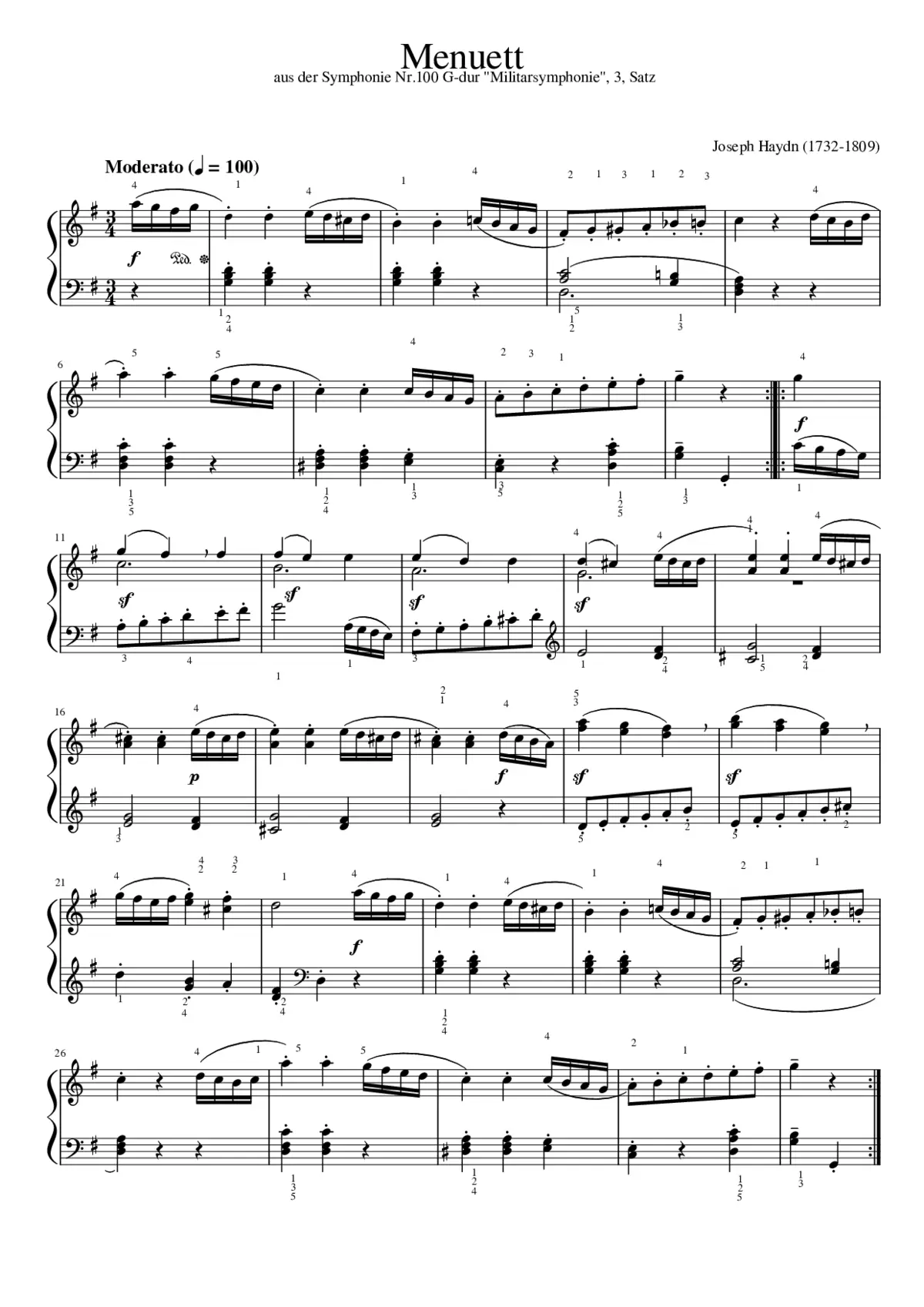 Symphony No.100 in G major Hob.I:100 - Page 1
