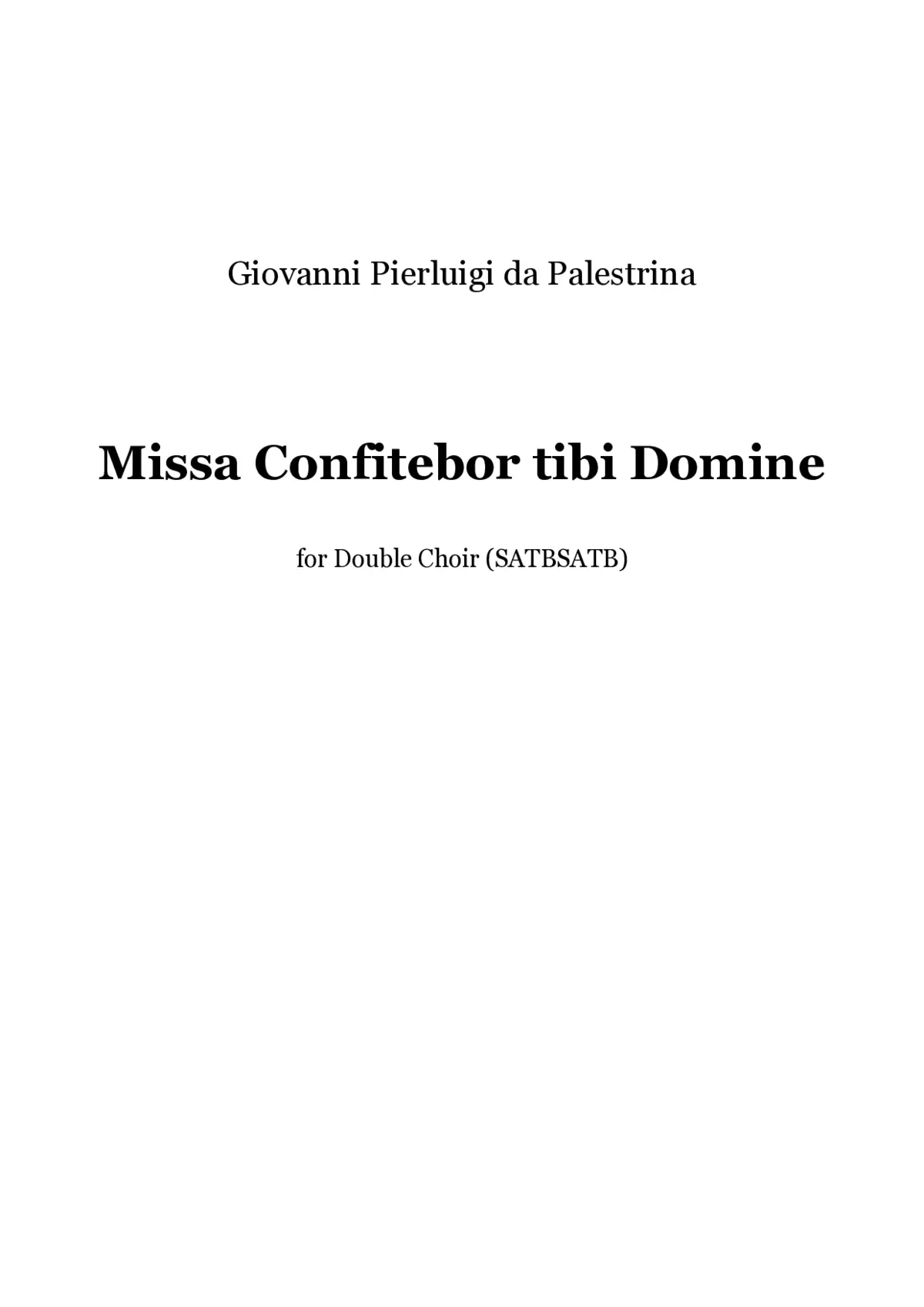 Missa Confitebor tibi Domine - Page 1