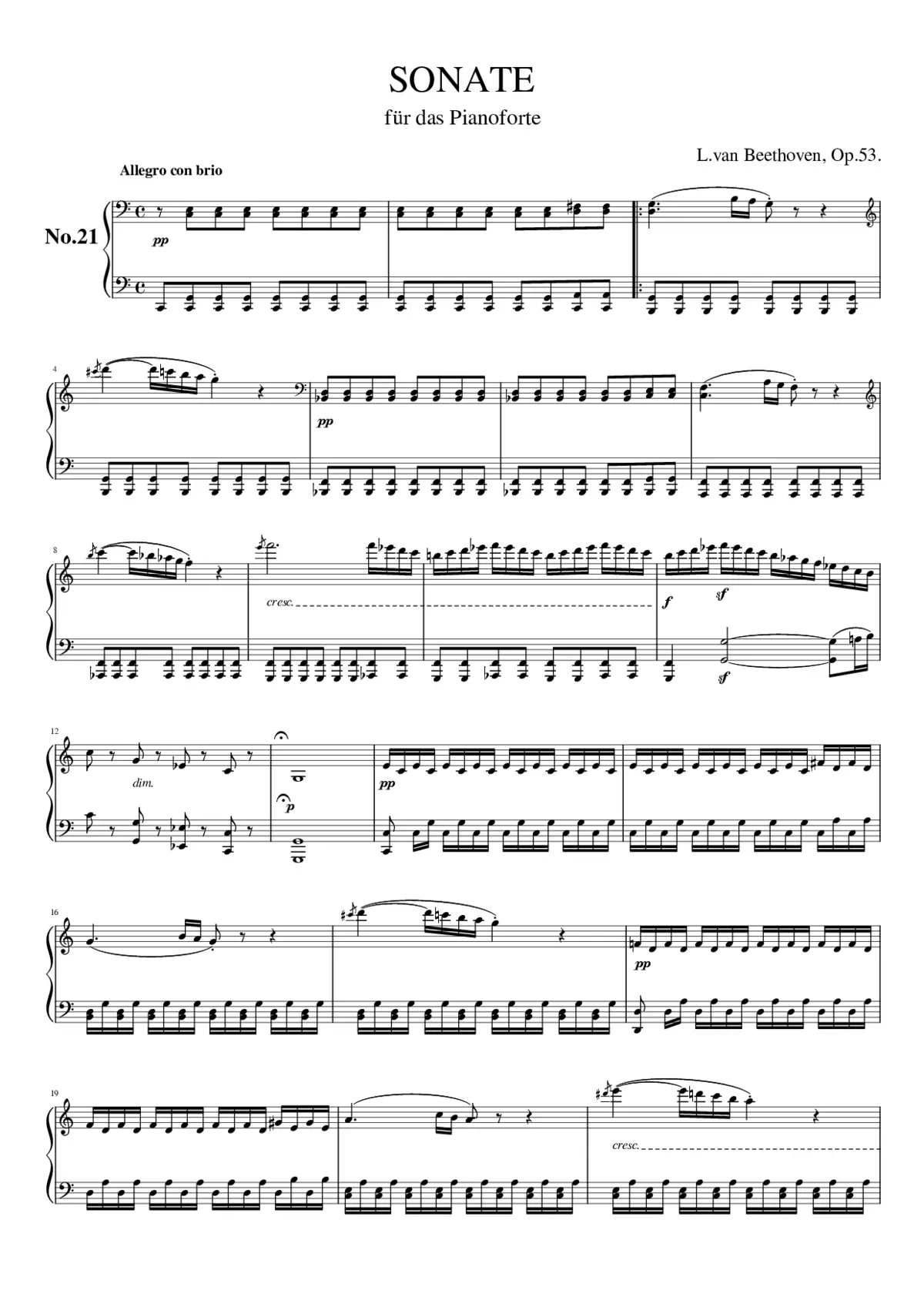 Piano Sonata No.21 Op.53 - Page 1