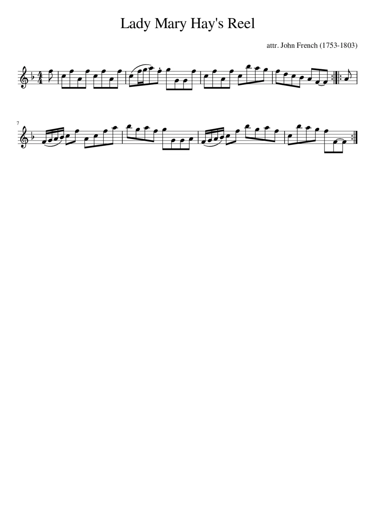 Lady Mary Hay's Reel - Page 1