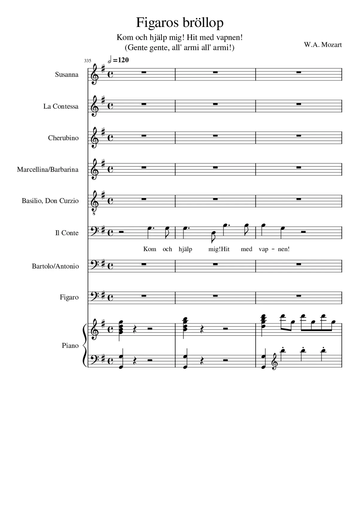 Le nozze di Figaro K.492 - Page 1