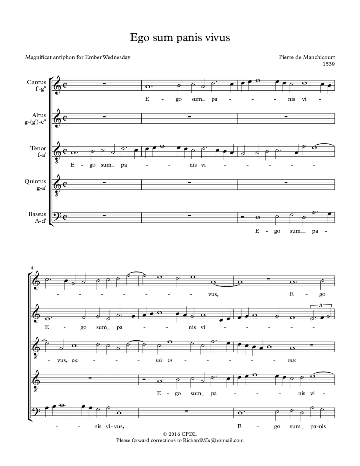 Ego sum panis vivus - Page 1