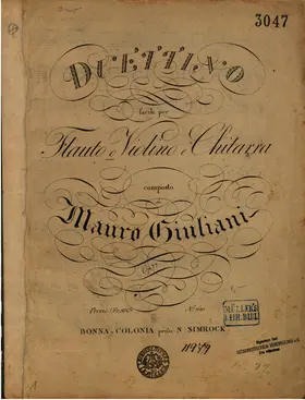 Duettino Facile pour Flauto o Violino e Chitarra