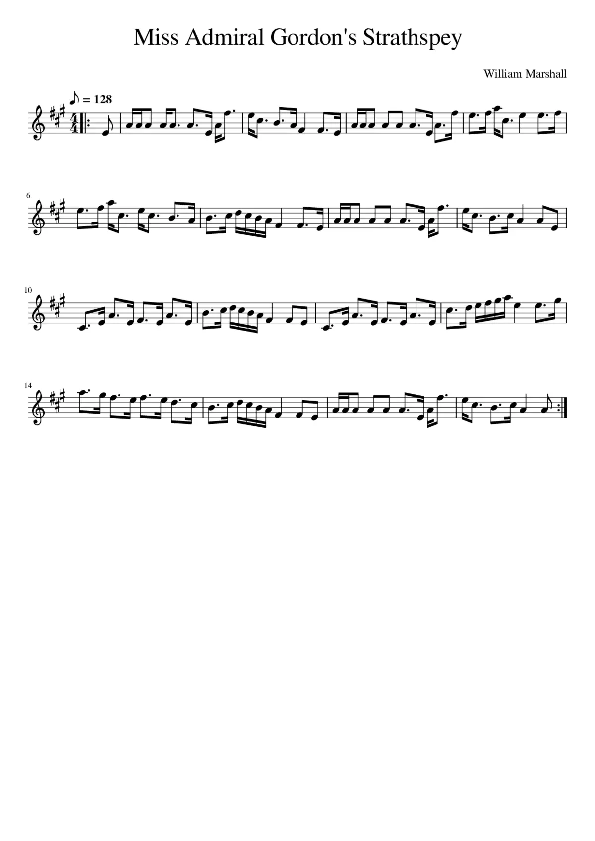 Miss Admiral Gordon's Strathspey - Page 1