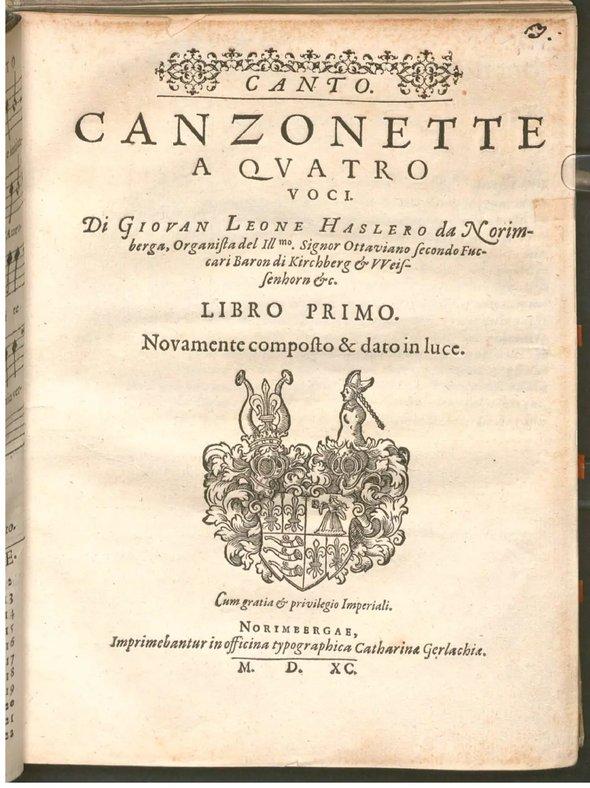 24 Canzonette a 4 voci, Libro 1 - Page 1