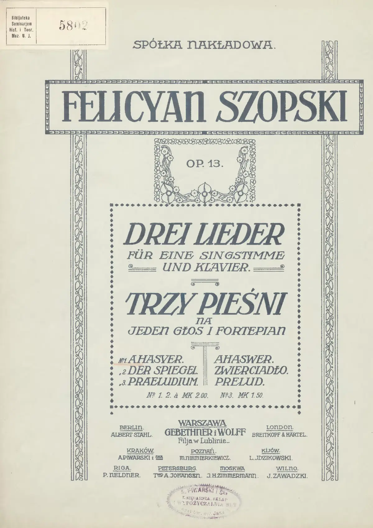 3 Pieśni - Page 1