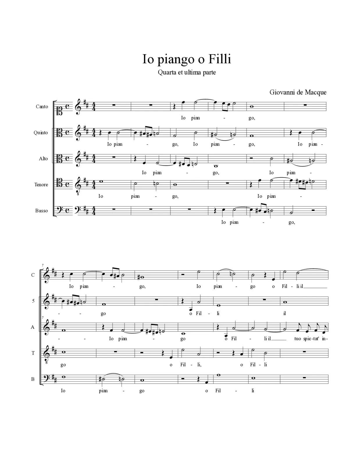 Io piango o Filli - Page 1