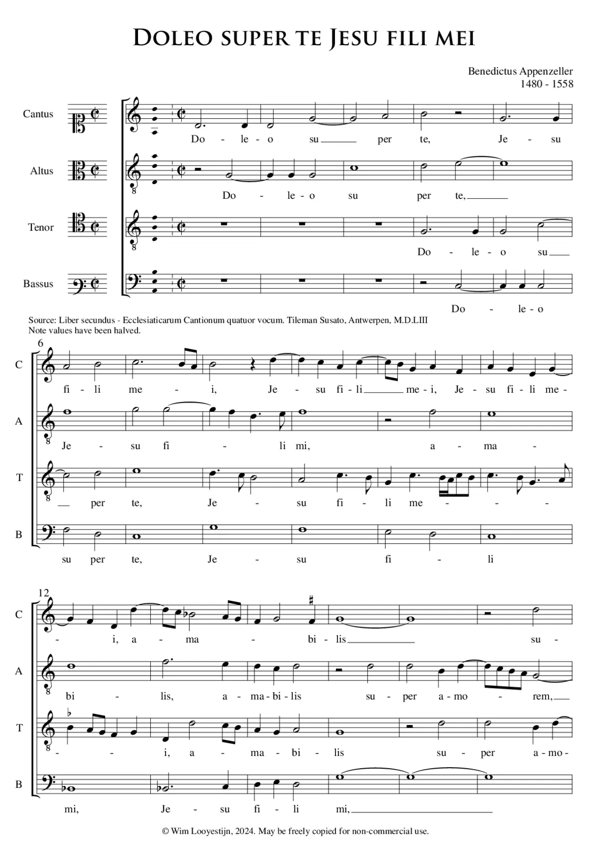 Doleo super te, Jesu, fili mei - Page 1