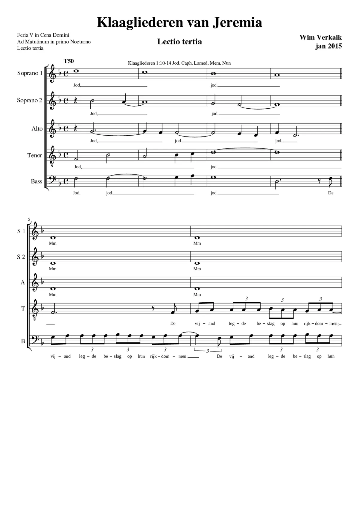 Klaagliederen lectio tertia - Page 1