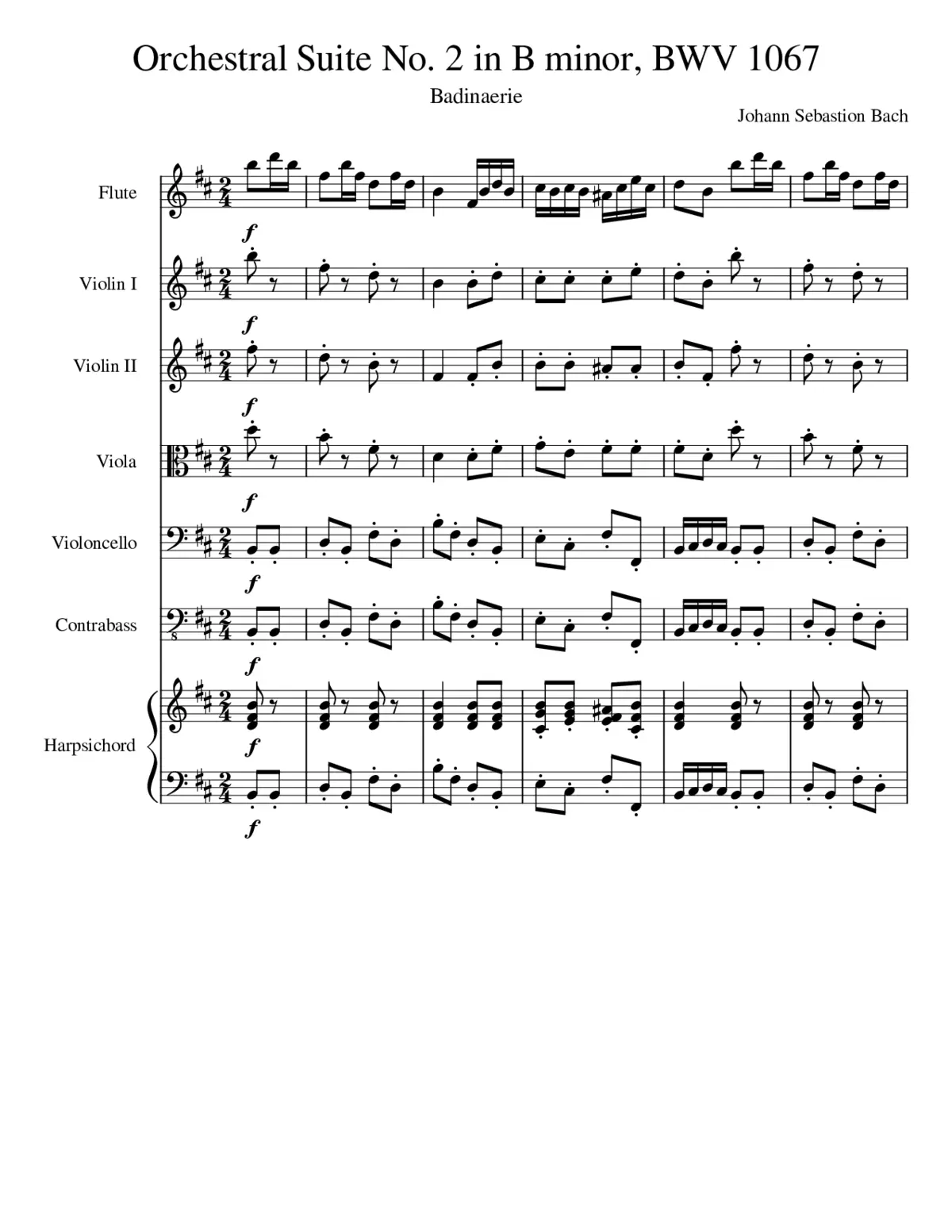 Orchestral Suite No.2 in B minor BWV 1067 - Page 1