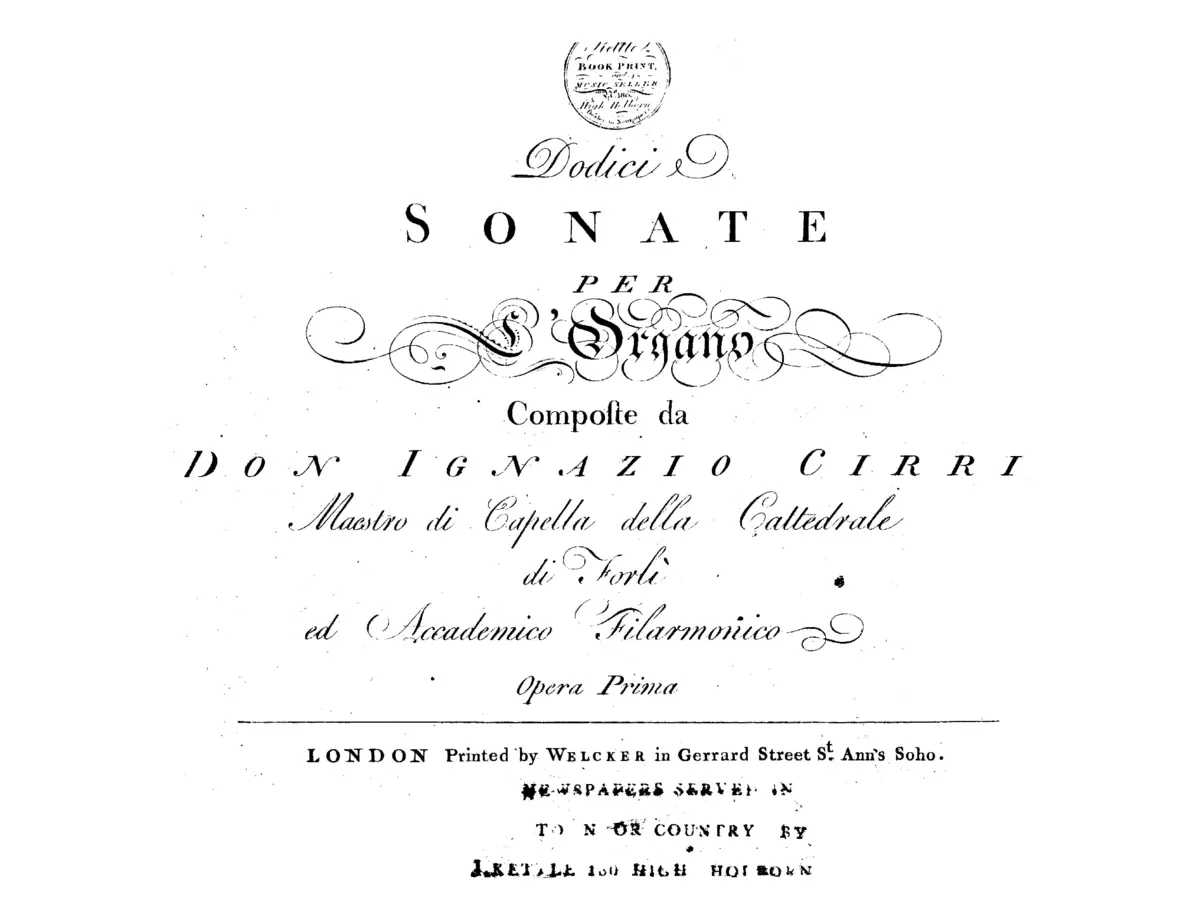 12 Sonate per l'organo - Page 1