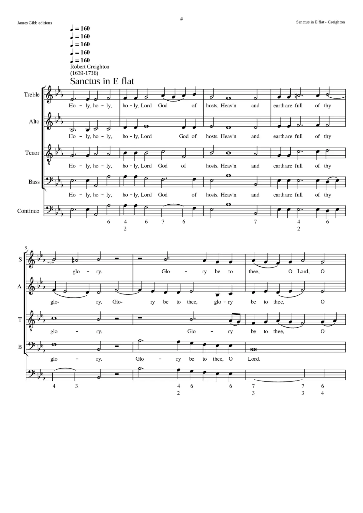 Sanctus in E flat - Page 1