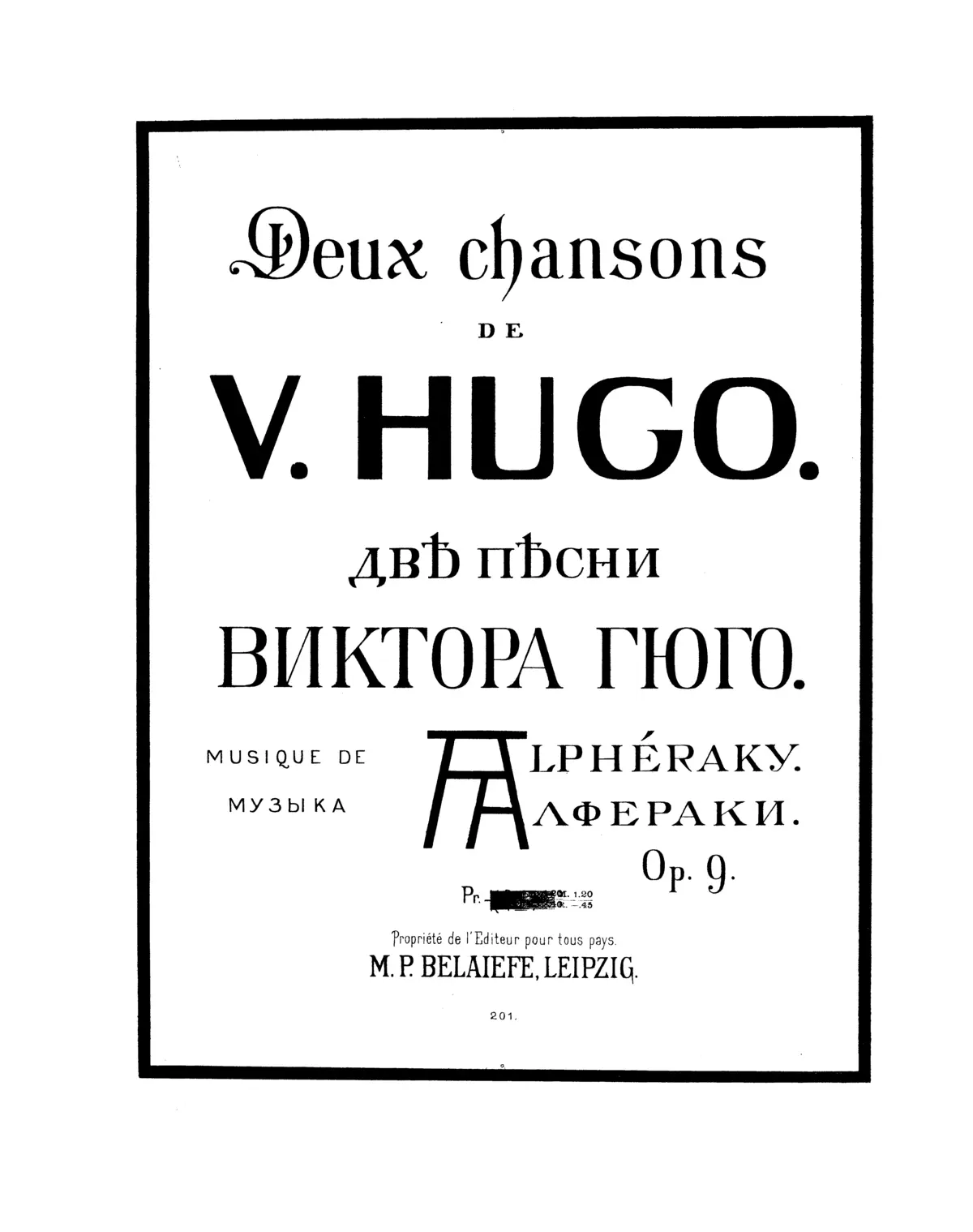 Deux chansons de Victor Hugo - Page 1