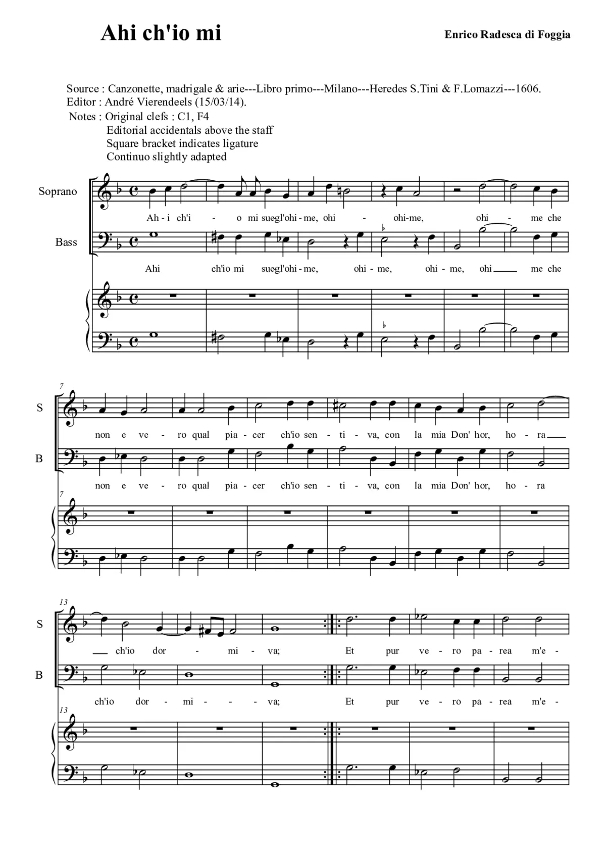 Ahi ch'io mi - Page 1
