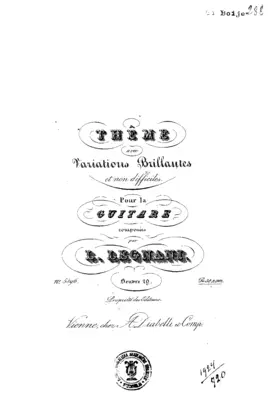 Theme avec variations brillantes et non difficiles pou la guitare