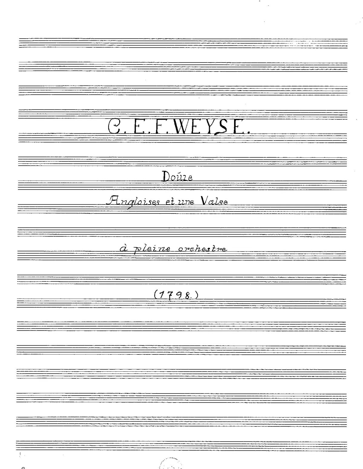 Douze Angloises et une Valse à pleine orchestre - Page 1