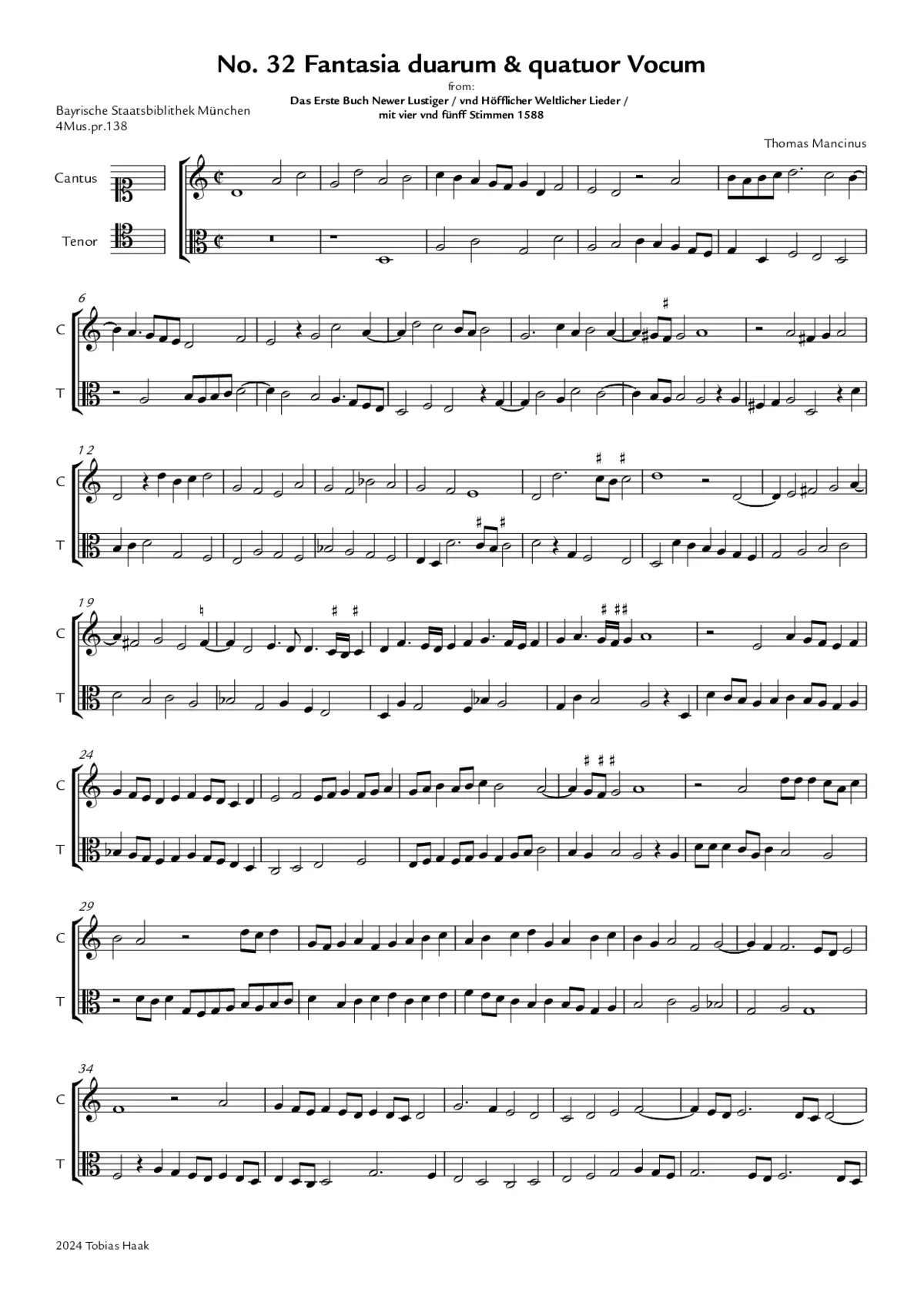 Fantasia duarum & quatuor vocum - Page 1