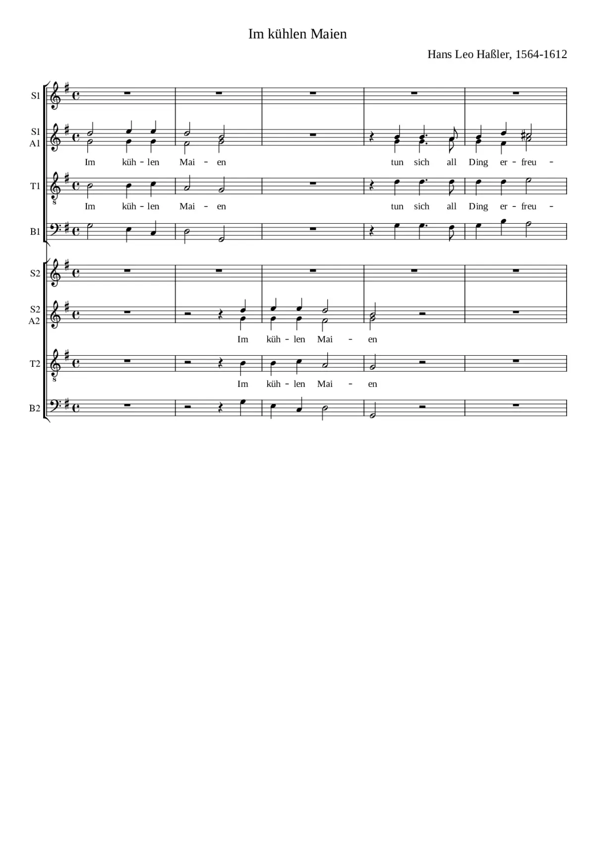 Im külen Mäyen / Im kühlen Maien - Page 1