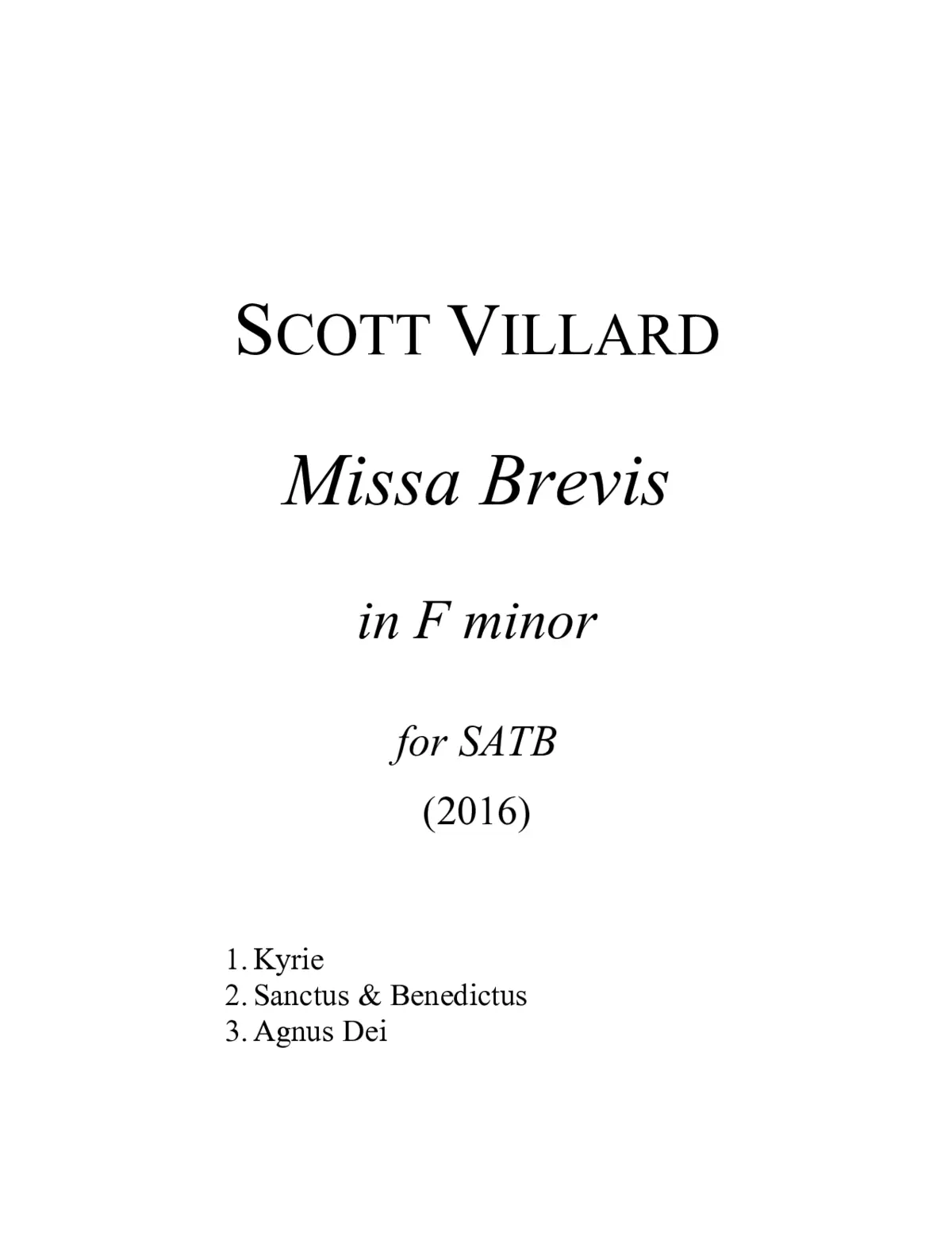 Missa Brevis in F minor (2016) - Page 1