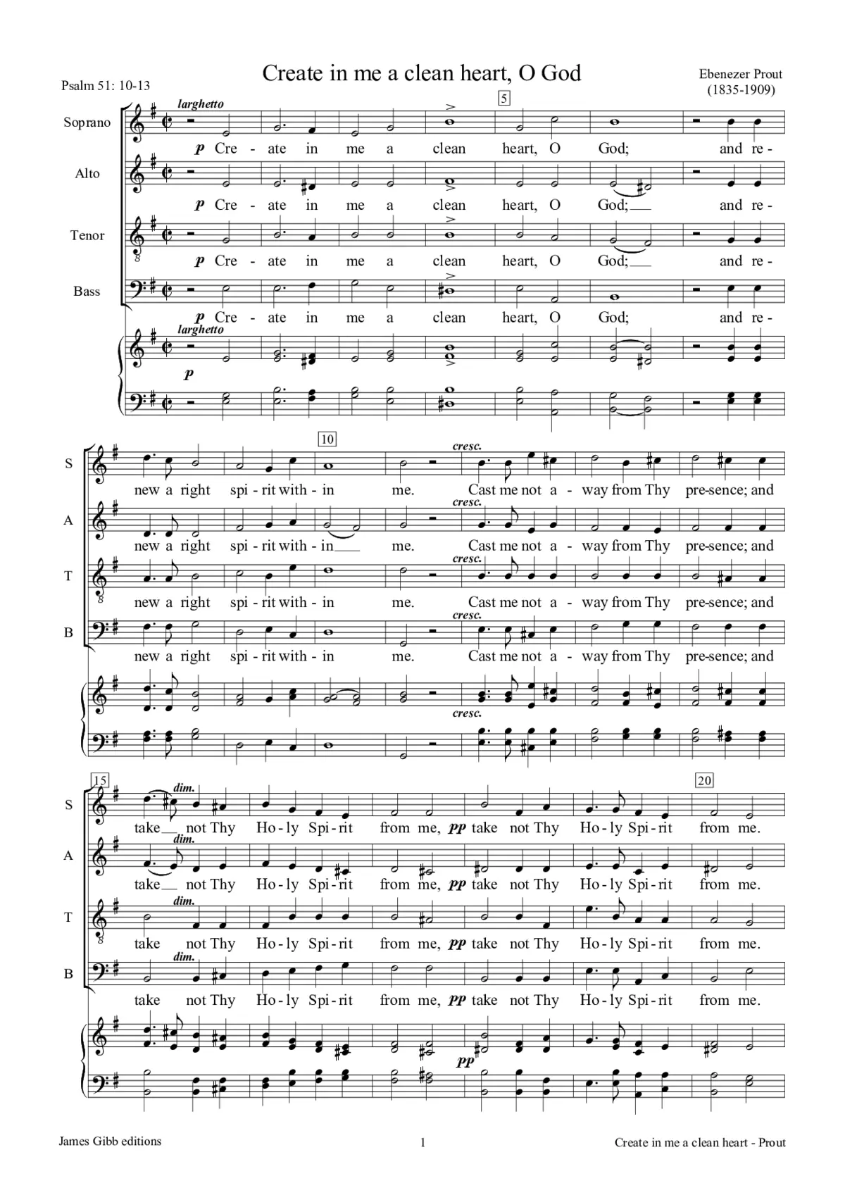 Create in me a clean heart, O God - Page 1