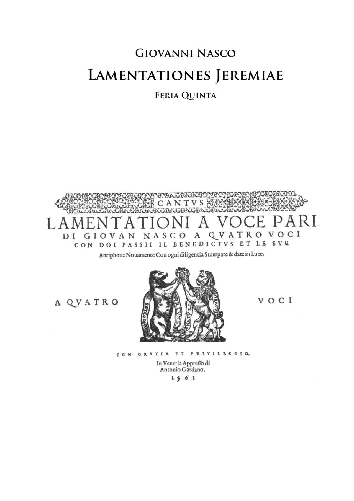 Lamentationes Jeremiae Feria V - Page 1