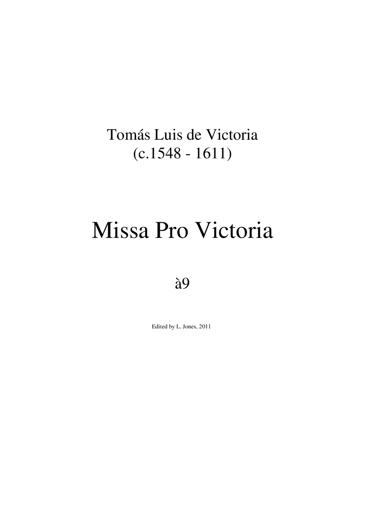 Missa Pro Victoria - Page 1