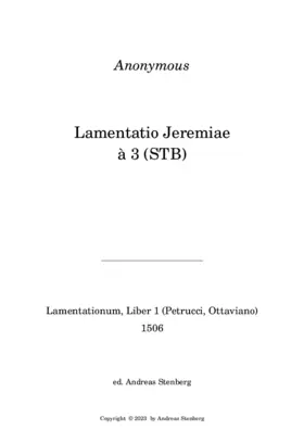 Lamentatio Jeremiae Prophete