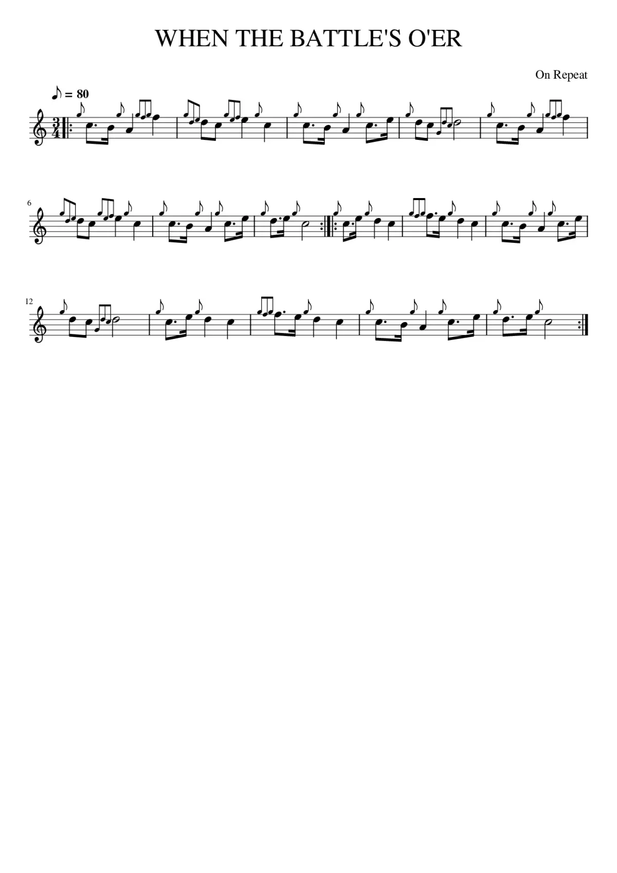 WHEN THE BATTLE'S O'ER - Page 1