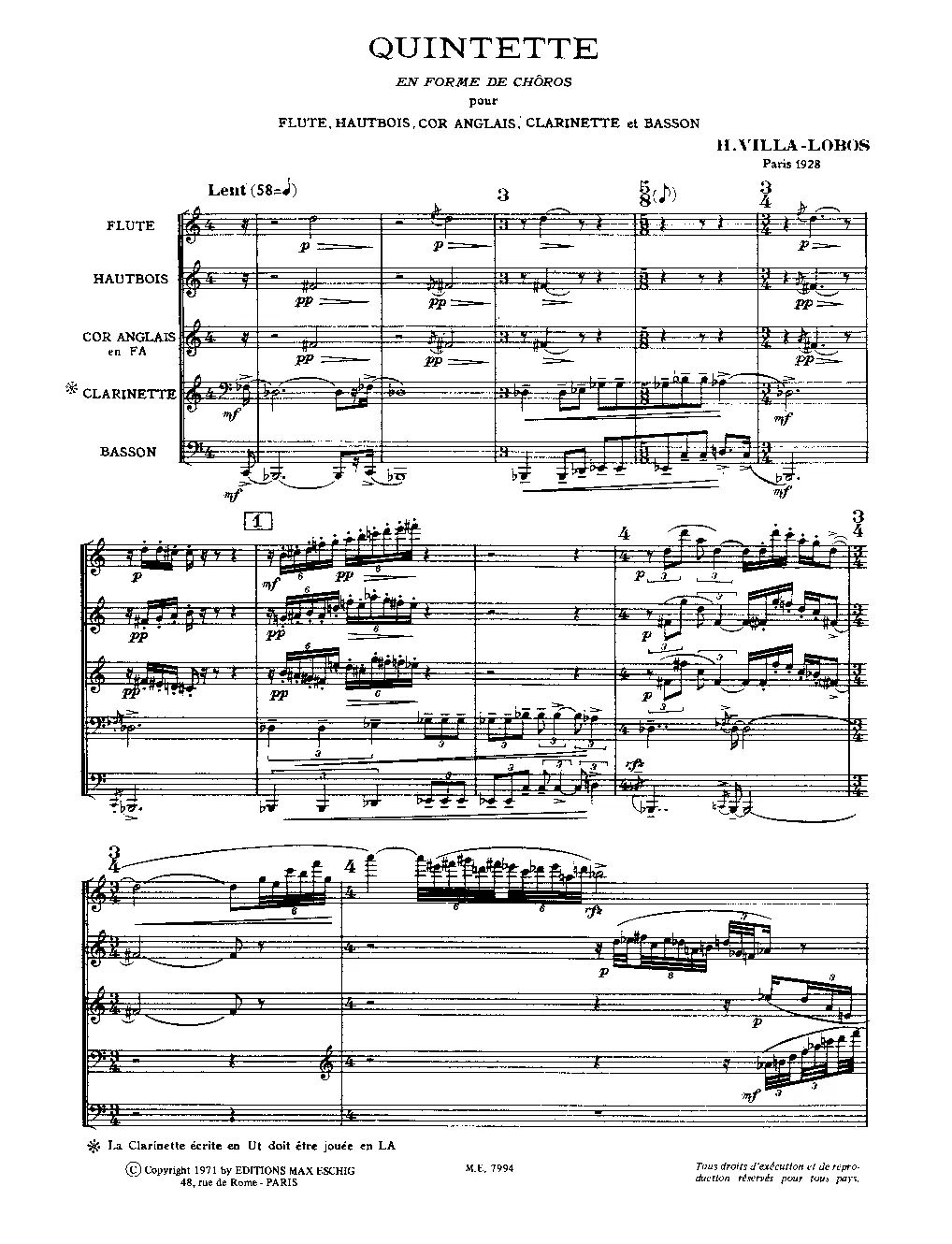Quintette en forme de chôros - Page 1