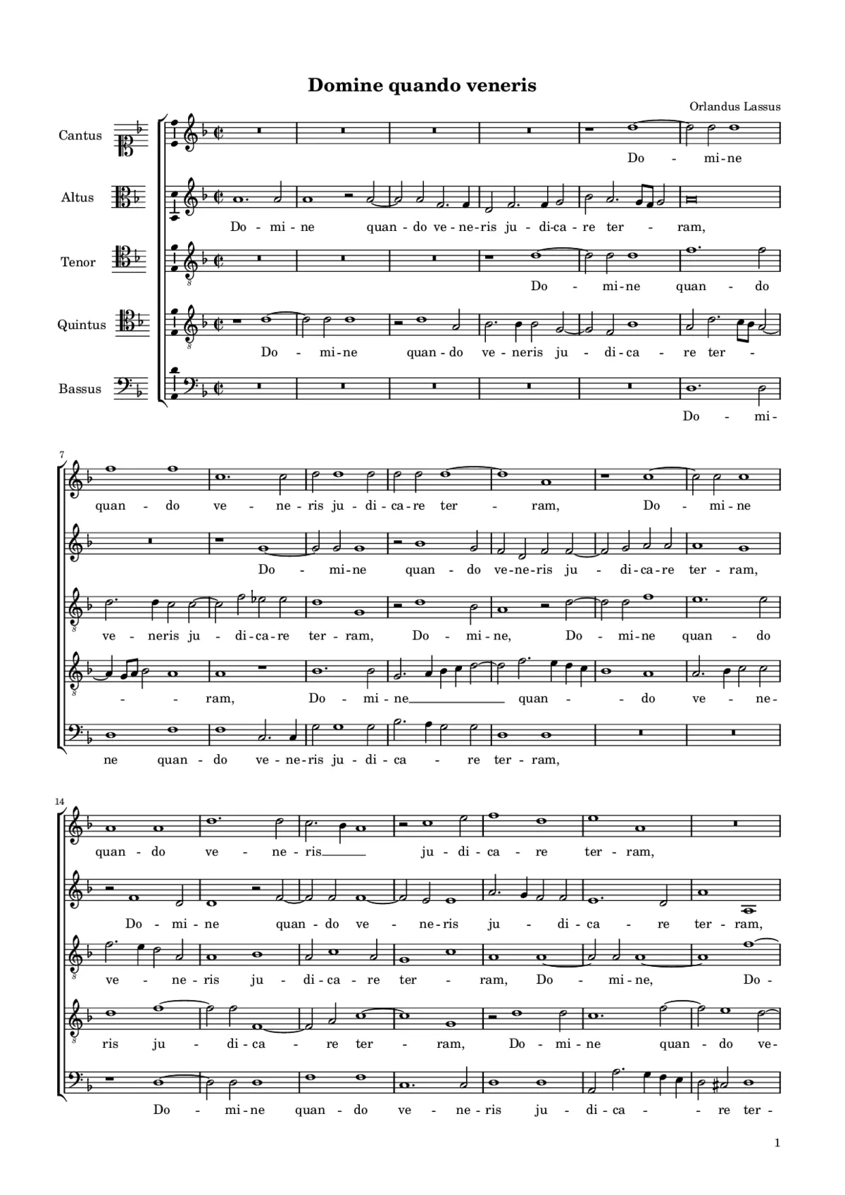 Domine quando veneris a 5 - Page 1