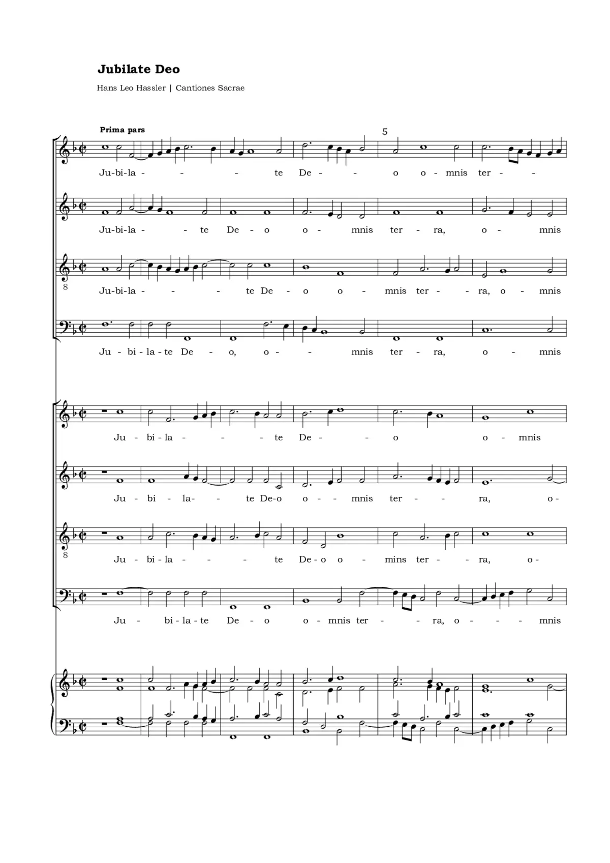 Jubilate Deo omnis terra, servite Domino a 8 - Page 1