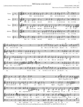 Deh torna a me mio sol (a 5)