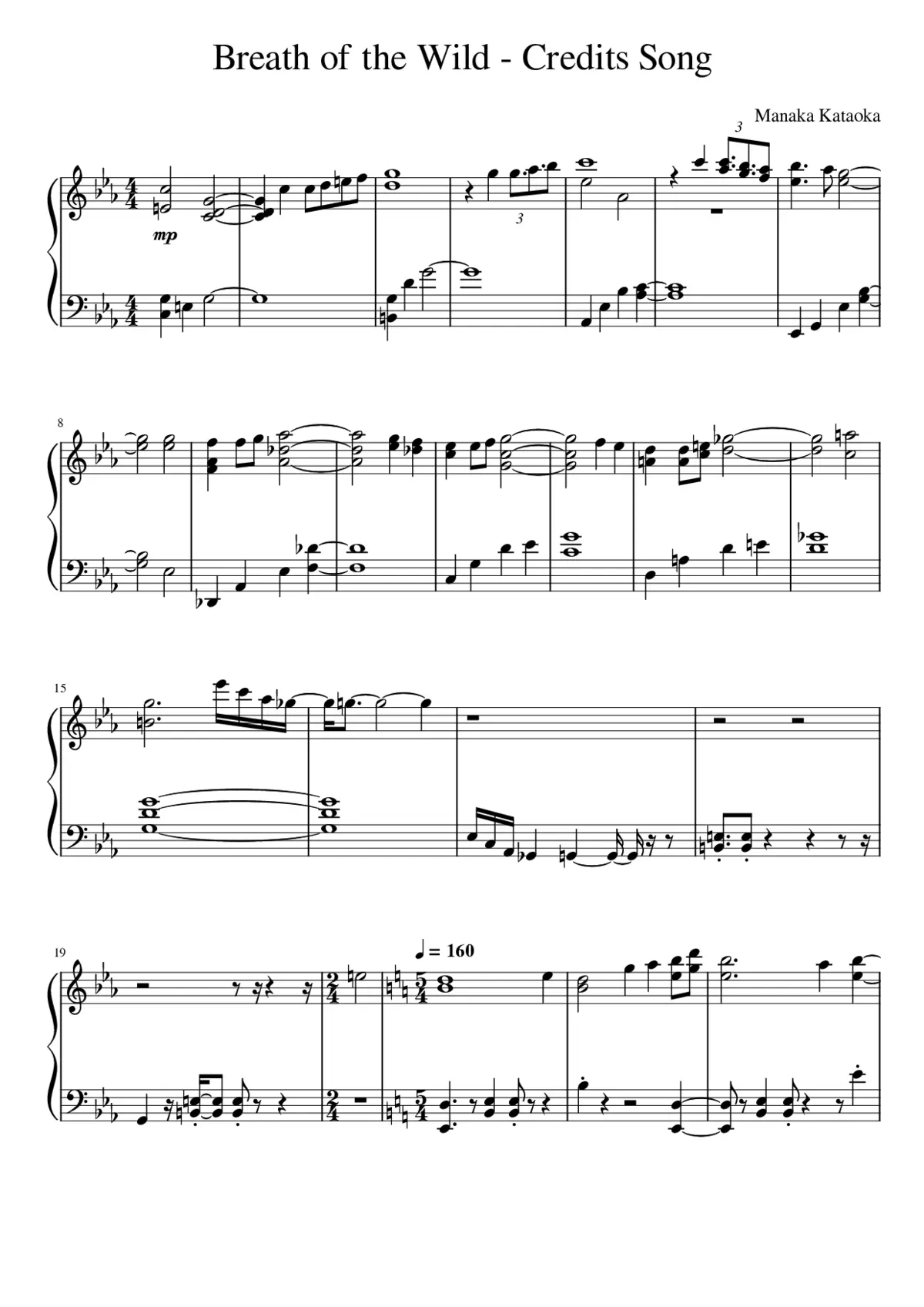 the legend of zelda breath of the wild -Credits Song - Page 1