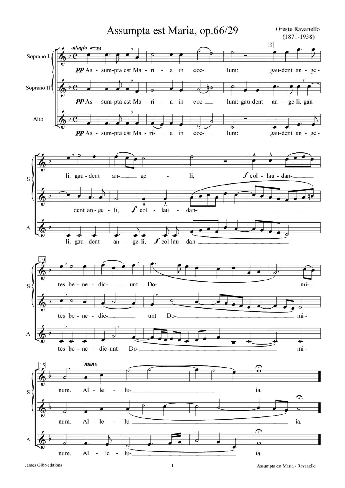 Assumpta est Maria, op. 66/29 - Page 1