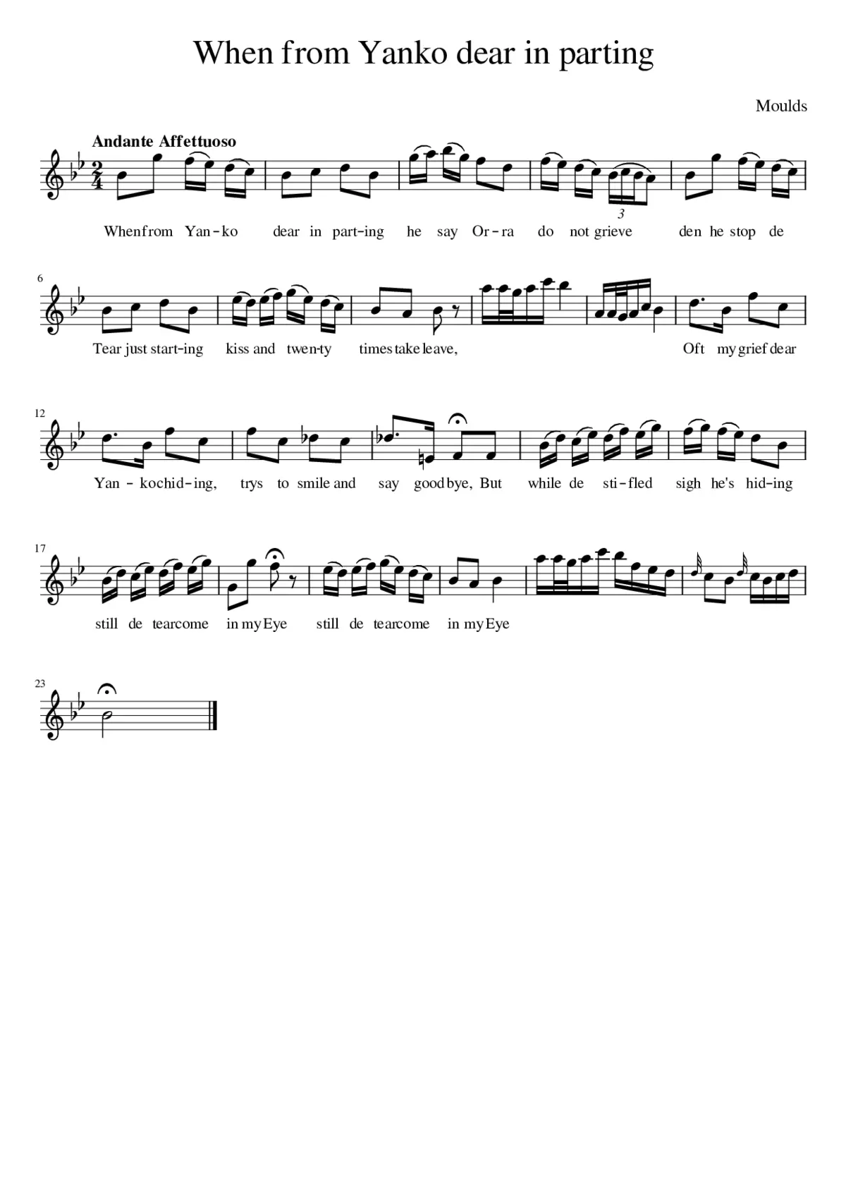 When from Yanko dear in parting - Page 1