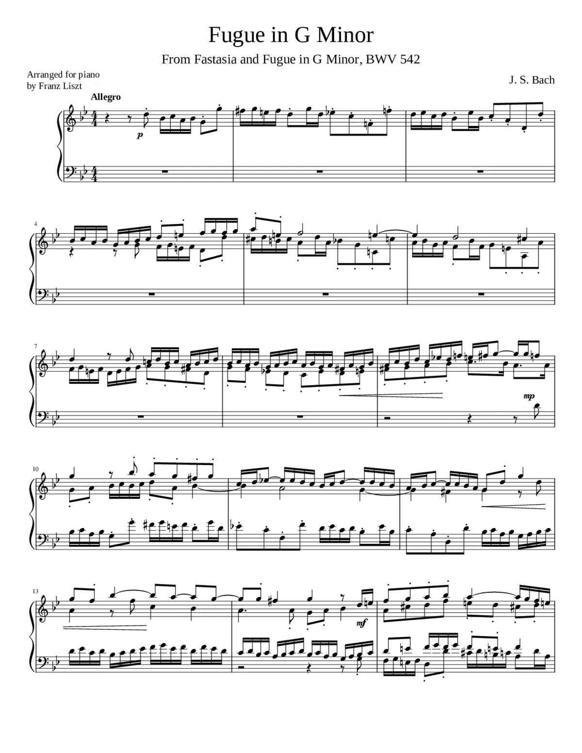 Fantasia and Fugue in G minor BWV 542 - Page 1
