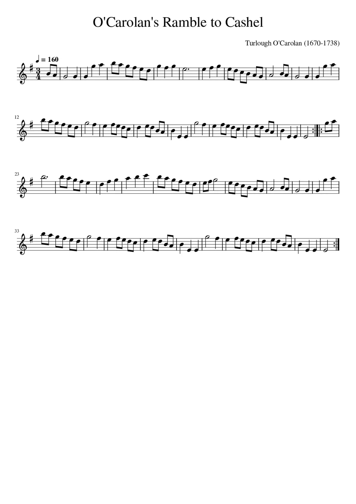 O'Carolan's Ramble To Cashel - Page 1