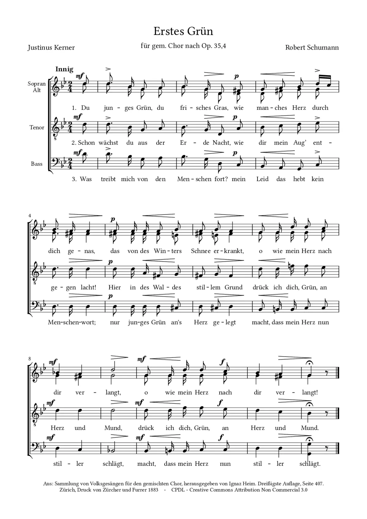 Erstes Grün, Op. 35, No. 4 - Page 1
