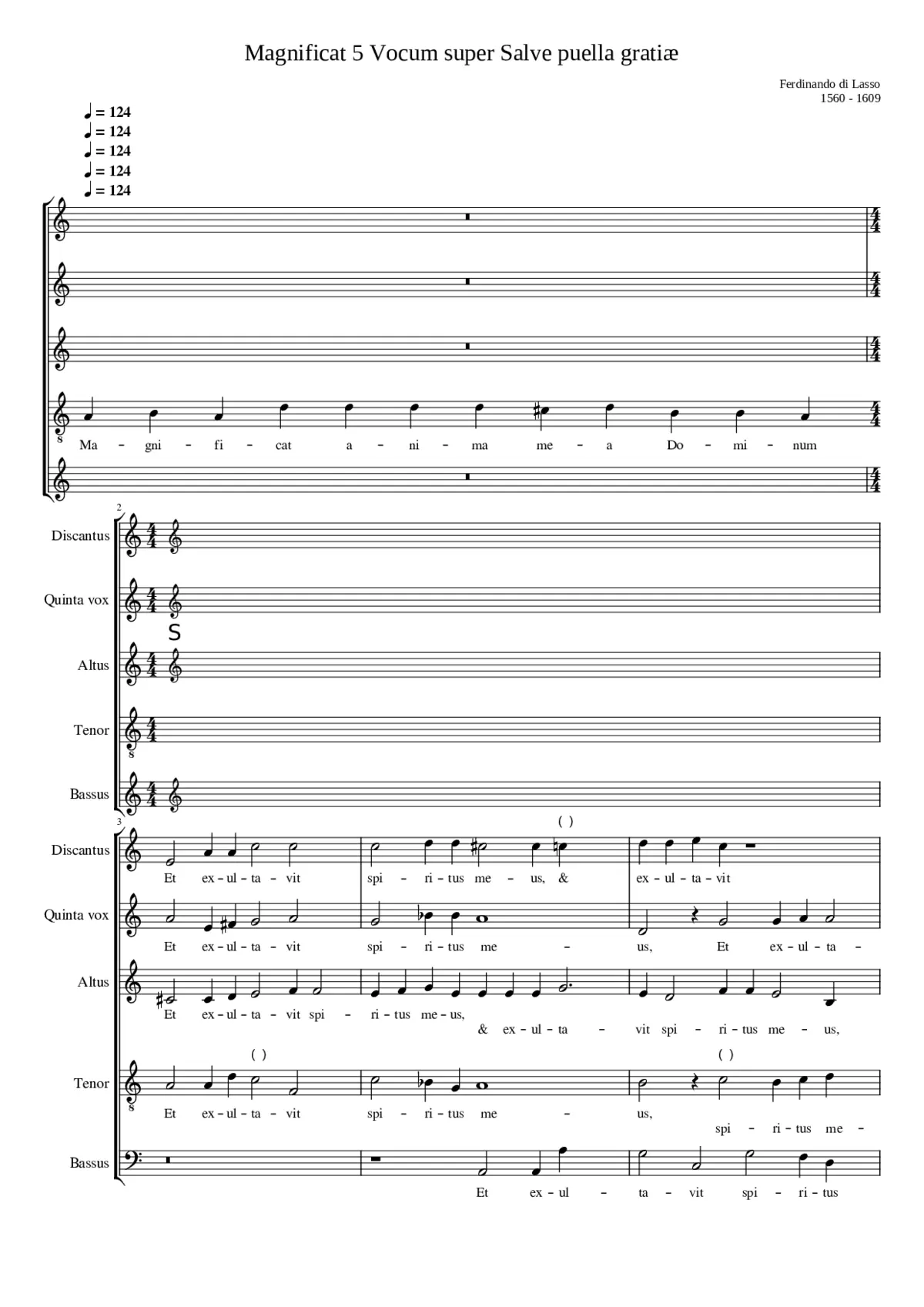 Magnificat 5 Vocum super Salve puella gratiæ - Page 1