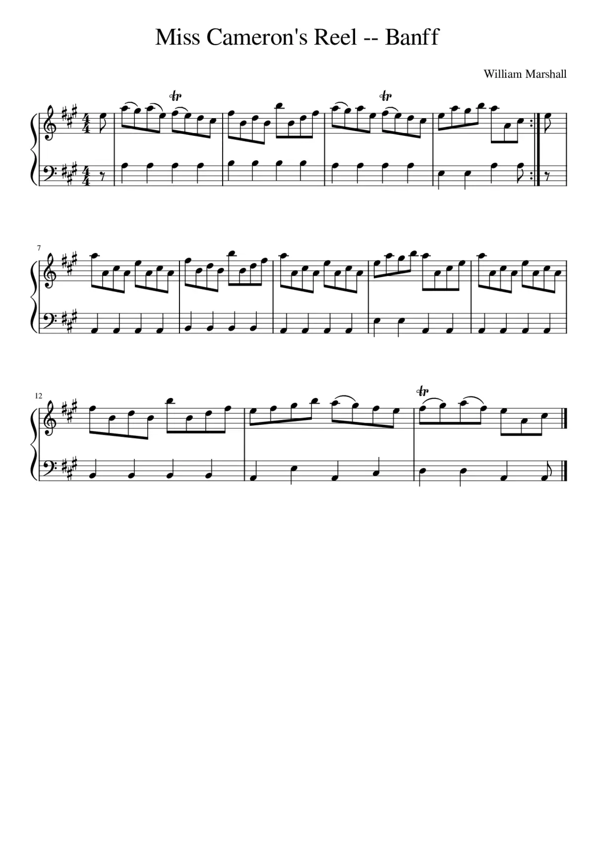 Miss Cameron's Reel -- Banff - Page 1