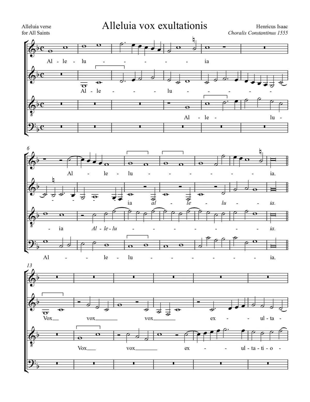 Alleluia Vox exultationis (Omnia Sanctorum) - Page 1