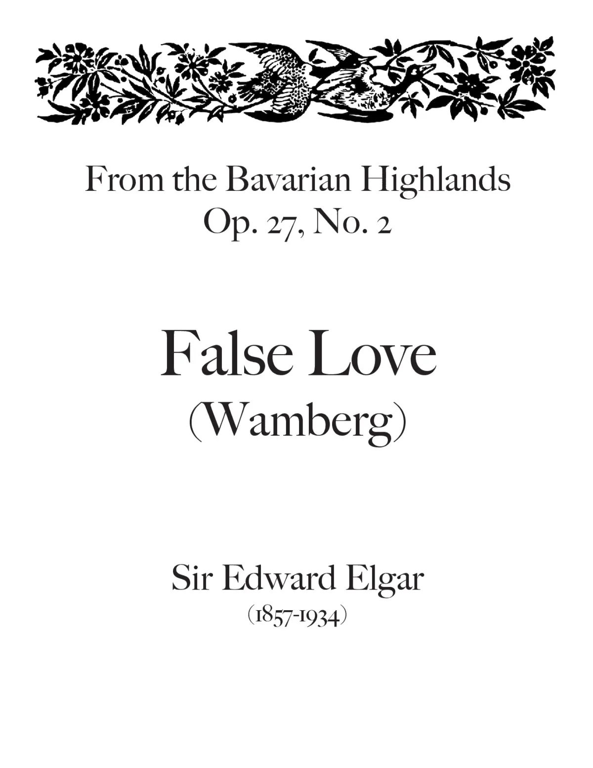 False Love, Op. 27, No. 2 - Page 1